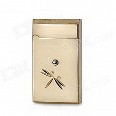 Windproof Dragonfly Pattern Touch Style Electronic Induction Butane Jet Lighter - Golden