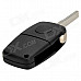 AML030612 Replacement Car Remote 2-Key Folding Case + Toothless Key for Fiat - Black + Silver