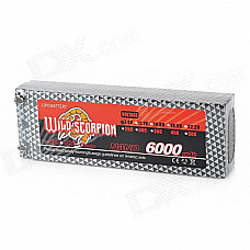 WILD SCORPION Replacement 45C 7.4V 6000mAh Battery for 1:8 R/C Model Car - Black + Silver Grey