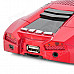 Sports Car Style USB MP3 Player Speaker w/ TF Slot - Red + Black