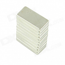 DIY Square NdFeB Magnets - Silver (20 x 10 x 3mm / 10 PCS)