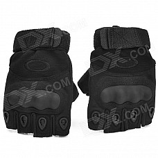 Outdoor Sport Tough Anti-Slip Half Finger Glove - Black (Size L)