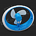 Fashion USB Powered 1-Mode 3-Blade Mini Fan - Blue + White