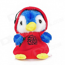 DJ Style Early Learning Penguin Talking Toy for Kids - Red + Blue + White (3 x AAA)