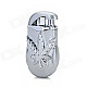 Leaf Pattern Switchable Double Flame Butane Jet Windproof Lighter - Silver