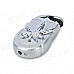 Leaf Pattern Switchable Double Flame Butane Jet Windproof Lighter - Silver