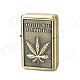 LiTian 01A Fashion Leaf Pattern Yellow Flame Oil Lighter - Bronze