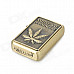 LiTian 01A Fashion Leaf Pattern Yellow Flame Oil Lighter - Bronze