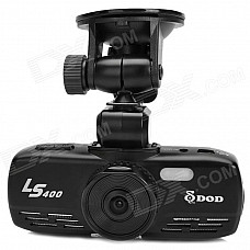 DOD LS400 2.7'' LCD 120 Degree Lens HD 1080P Car DVR Video Recorder w/ 2 LED Night Vision - Black