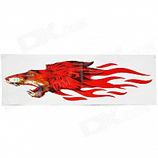 DIY Flame-Like Wolf Head Pattern Car / Motorcycle Decoration Stickers - Red (2 PCS)