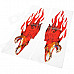 DIY Flame-Like Wolf Head Pattern Car / Motorcycle Decoration Stickers - Red (2 PCS)