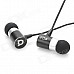 RE A6-A Bullet Style In-Ear Stereo Earphone - Silver + Black