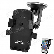 Universal Suction Cup Car GPS / Mobile Phone Plastic Holder - Black