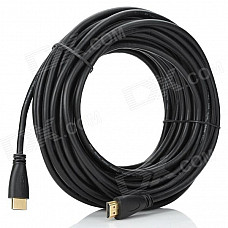 Gold-Plated HDMI 1.4 Male to Male High Definition Video Audio Cable - Black (14.5m)