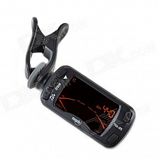 Musedo TM-25 Universal Mini 1.77" LCD 3-in-1 Clip-on Metronome Tuner - Black (1 x CR2032)