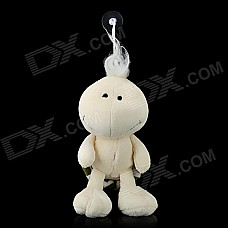 Cute Turtle Short Plush Doll Toy w/ Suction Cup - Beige