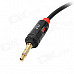 3.5mm Male to 3.5mm Male Coiled Curly Audio Connection Cable - Black + Red (191cm)