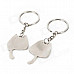 Cute Cartoon Cat Lovers Style Zinc Alloy Keychain - Silver (2 PCS)