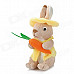 Cute Rabbit with Carrot Short Plush Doll Toy - Yellow + Light Brown