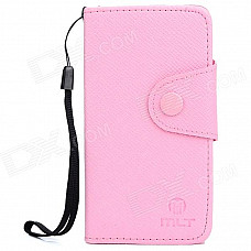 Stylish Protective PU Leather Case w/ Strap for Ipod Touch 5 - Pink