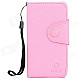 Stylish Protective PU Leather Case w/ Strap for Ipod Touch 5 - Pink