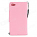 Stylish Protective PU Leather Case w/ Strap for Ipod Touch 5 - Pink