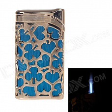 HONEST BCZ384-1 Fashion Windproof Butane Lighter- Gold + Blue