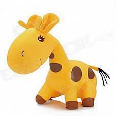 Cute Giraffe Style Foam Particles Filler Doll Toy - Yellow