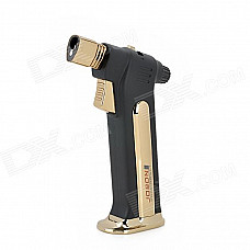 Jobon Windproof 1300'C Butane Gas Jet Stand Lighter for Cigar - Golden + Black