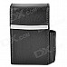 High Quality PU Leather Cigarette Case w/ Lighter Pocket - Black