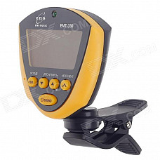 ENO EMT-330 1.7" LCD Clip-On Tuner for Guitar / Bass / Violin / Ukulele / Chromatic - Yellow + Black