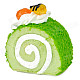 Cute Cake Roll Style Magnetic Fridge Sticker - Green