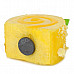 Cute Cake Roll Style Magnetic Fridge Sticker - Yellow