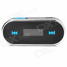 0.8" LCD 3.5mm Plug Car FM Transmiter - Black + Silver + Blue