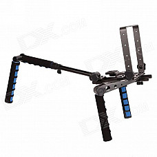 FuLaiShi DR-2 Multi-Function Shoulder Stand for DSLR Camera - Black + Blue