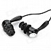 FS-001 Water Resistant Mega Bass In-Ear Earphones - Black + Silver (3.5mm Plug / 89cm-Cable)