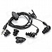 FS-001 Water Resistant Mega Bass In-Ear Earphones - Black + Silver (3.5mm Plug / 89cm-Cable)