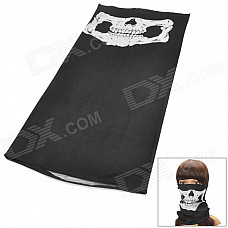 Skull Pattern Motorcycle Bicycle Racing Mask - Black + White