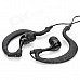 FS-006 Water Resistant Earhook Mega Bass In-Ear Earphones - Black (3.5mm Plug / 88cm-Cable)