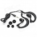 FS-006 Water Resistant Earhook Mega Bass In-Ear Earphones - Black (3.5mm Plug / 88cm-Cable)