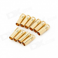 DIY 3.5mm Gold Plated Banana Jack Connectors for Fixed Wing R/C Airplane - Yellow (10 PCS)