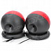 AW-214 USB Multimedia 3W x 2 Subwoofer Speakers for Laptop / Computer - Red + Black (Pair)