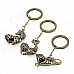 Stylish Skeleton Elephant / Deer / Zebra Shape Keychain Set - Coppery (3 PCS)