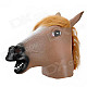 A-002 Big Horse Head Style Latex Face Mask for Party - Light Brown