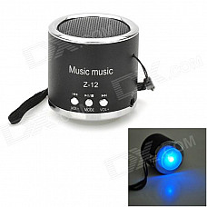 Z-12 Portable Mini Music Speaker w/ FM / TF Slot - Black + Silver