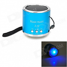 Z-12 Portable Mini Music Speaker w/ FM / TF Slot - Blue + Silver