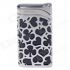 HONEST BCZ384-1 Fashion Butane Windproof Lighter- Silver + Black