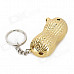 Funny Peanut Style Zinc Alloy Butane Gas Lighter w/ Keychain - Golden