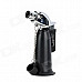 AM-272 1300 Centigrade Blue Flame Windfroof Butane Jet Torch Lighter w / Keychain - Black + Silver