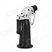 AM-272 1300 Centigrade Blue Flame Windfroof Butane Jet Torch Lighter w / Keychain - Black + Silver